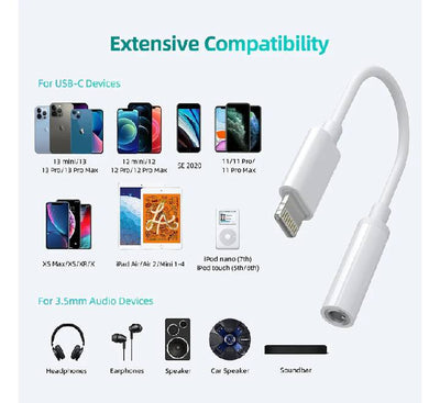 Choetech Lightning to 3.5mm Audio Jack AUX005 (White)