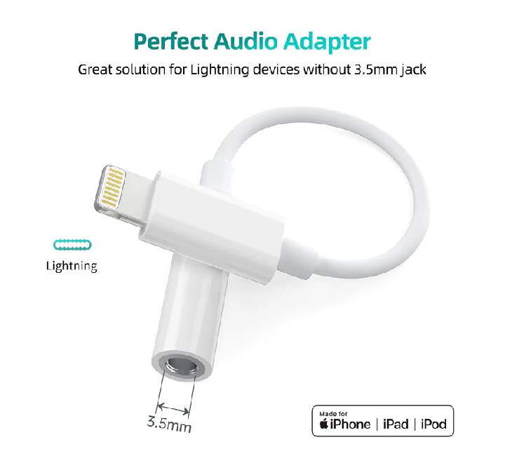 Choetech Lightning to 3.5mm Audio Jack AUX005 (White)