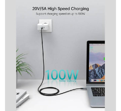 Choetech PD100W USB-C to USB-C Nylon Cable 1.8m (XCC-1002) Gray