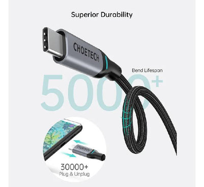 Choetech PD100W USB-C to USB-C Nylon Cable 1.8m (XCC-1002) Gray