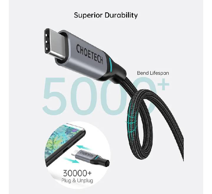 Choetech PD100W USB-C to USB-C Nylon Cable 1.8m (XCC-1002) Gray