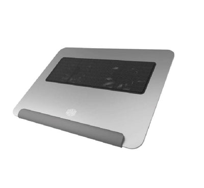 Cooler Master Notepal U150R ultra-thin aluminum notebook cooler in silver showing its sandblasted metallic mesh panel face.