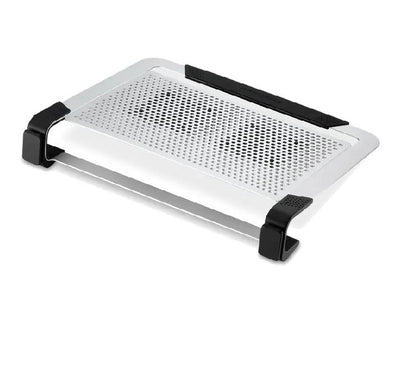 Cooler Master Notepal U2 Plus Silver Edition laptop cooling pad displaying its premium sandblasted aluminum mesh surface for up to 17 inch laptops in Myanmar.