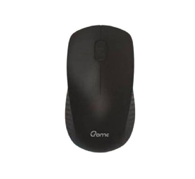 Crome CM139G wireless optical mouse in matte black, profile side view layout.