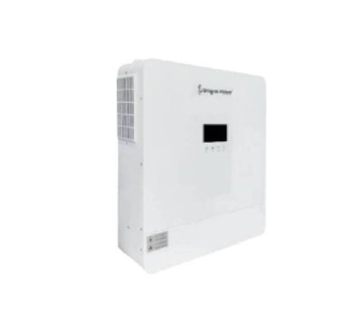 Dragon Power DP-11048-P 11KW hybrid solar inverter showing main layout housing and integrated control screen metrics.