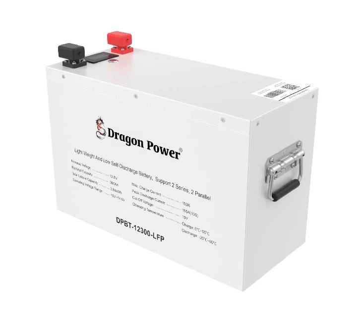 Dragon Power DPLB-12300 12.8V 300Ah LiFePO4 Lithium Iron Phosphate solar backup battery casing.