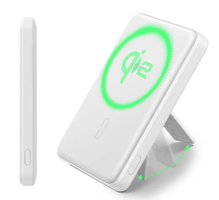 ESR Qi2 MagSlim Kickstand Power Bank 10000 mAh White