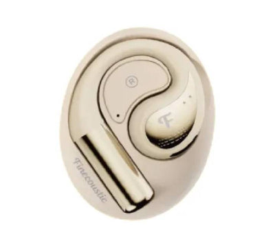 Fantech Groove OWS FT21 open wearable stereo earbuds in elegant minimalist beige color variant.