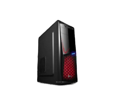 Golden Field Q14B ATX desktop computer casing front view in professional matte black finish - budget computer case in Myanmar.