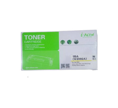 i-AICON 119A W2092A compatible yellow toner cartridge retail packaging box for HP Color Laser printers