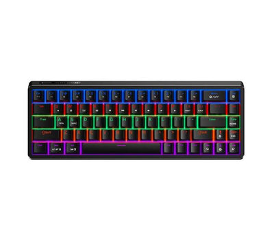 Hoco GM703 Rico RGB mechanical gaming keyboard English version showing full layout with dynamic multi-color backlighting.