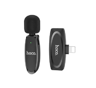 Hoco L15 iP Crystal lavalier wireless digital microphone (Black)
