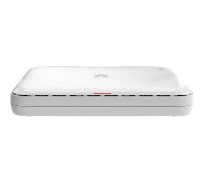 Huawei eKitEngine AR303 enterprise desktop router front view showing sleek metallic casing and LED status indicators.