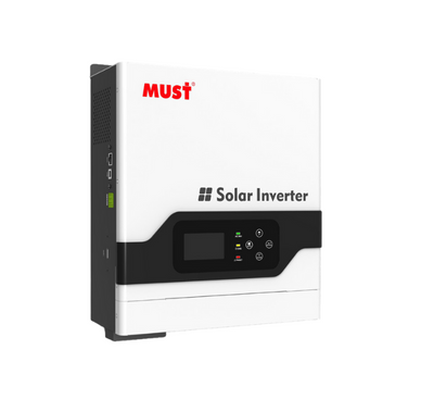 Must PV18-1212VPM 1.2kW Hybrid Solar Inverter in White and Green — Best Price in Yangon for Load Shedding Backup.