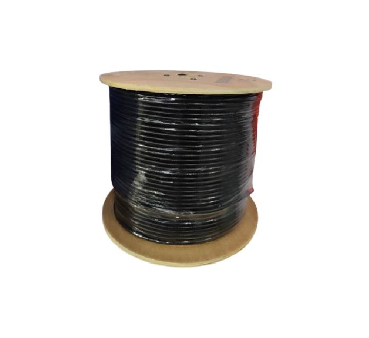 INFOSAT RG6 305 meter coaxial cable wooden reel spool Q690B3 in black color