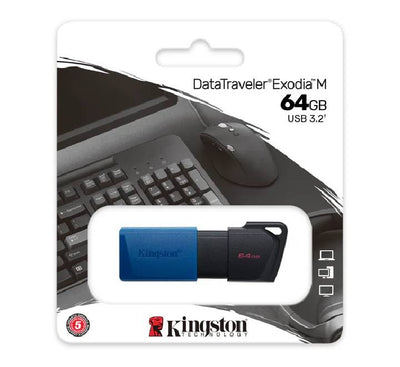 Kingston DTXM 64GB USB3.2 DataTraveler Exodia M USB Flash Drive (Black + Blue)