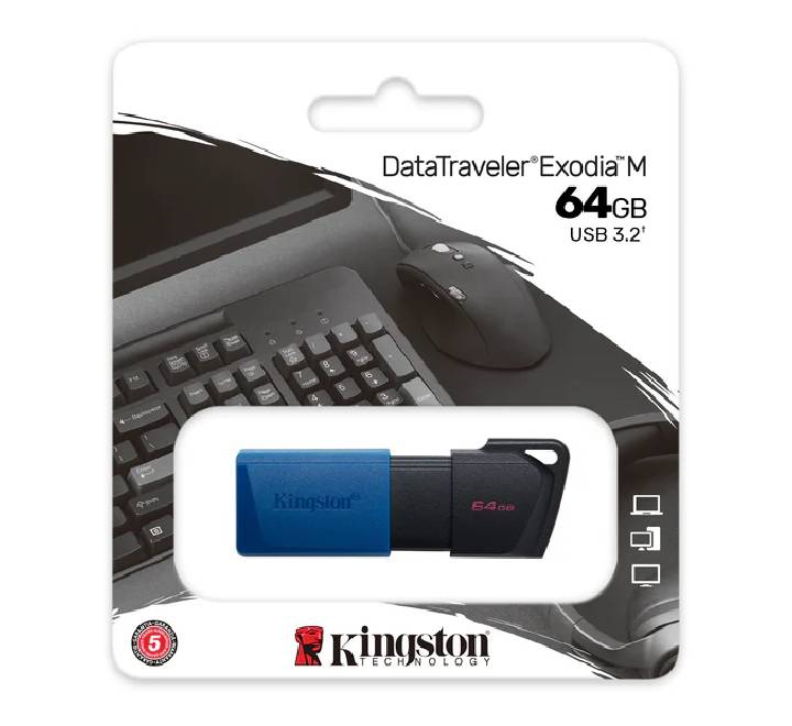 Kingston DTXM 64GB USB3.2 DataTraveler Exodia M USB Flash Drive (Black + Blue)
