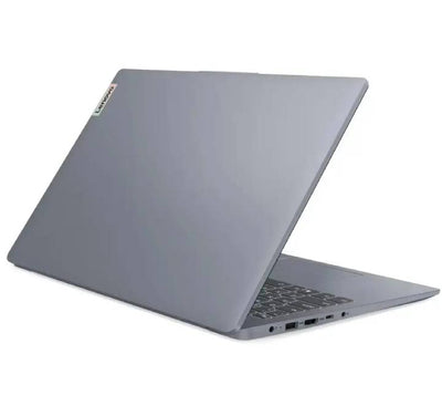 Side view showing thin lightweight design and USB connectivity ports of Lenovo IdeaPad Slim 3
