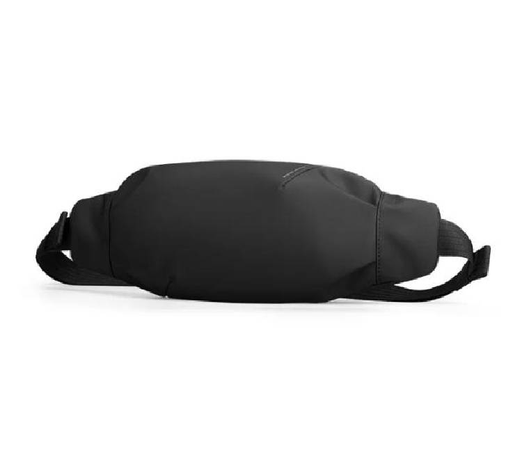 Mark Ryden MR3332 lightweight waist bag in Classic Black, waterproof vinyl crossbody sling bag for men in Myanmar.