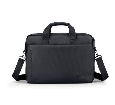 Mark Ryden MR425X 14-inch professional laptop briefcase in black, displaying its sleek waterproof Oxford fabric front face.