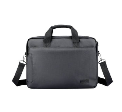 Mark Ryden MR425X 14-inch professional laptop briefcase in gray, showcasing the waterproof Oxford fabric exterior.