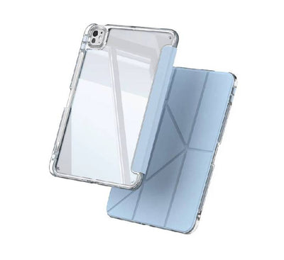 Mutural Clear Pro Folio Case for iPad M4, M3 & M2 Air 11"/ M2 Pro 11"/ Air 4/ Air 5 (Sky Blue)