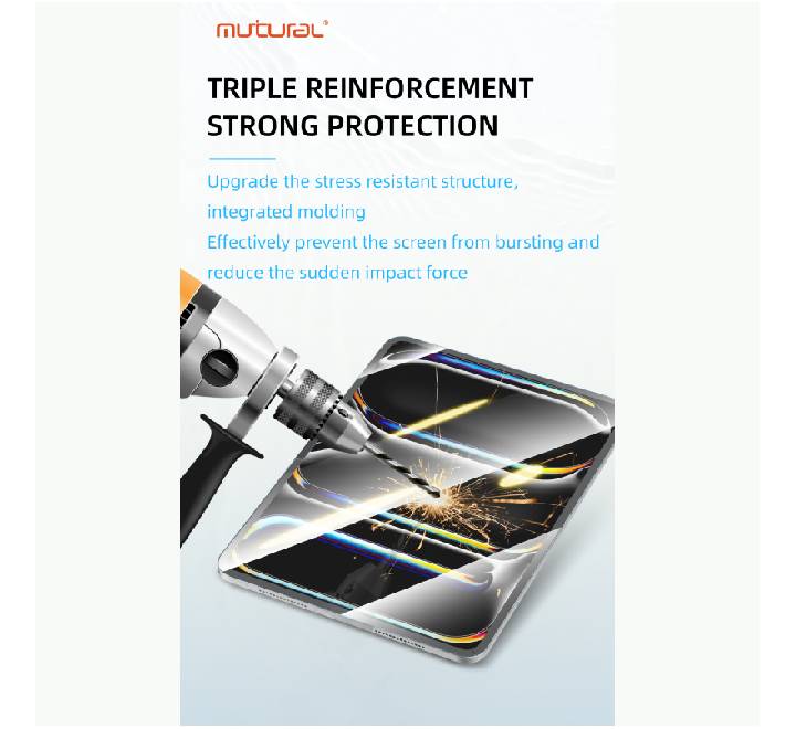 Mutural iPad Tempered Glass for iPad 11"(A16)/10th Gen (Tempered)
