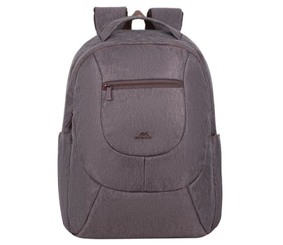 Rivacase 7761 Mocha 15.6 inch laptop backpack with water-resistant fabric for professionals.