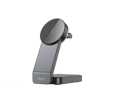 Hoco CQ3 Motorcycle folding 3-in-1 magnetic wireless fast charger (Black)