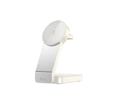 Hoco CQ3 Motorcycle folding 3-in-1 magnetic wireless fast charger (Milky White)