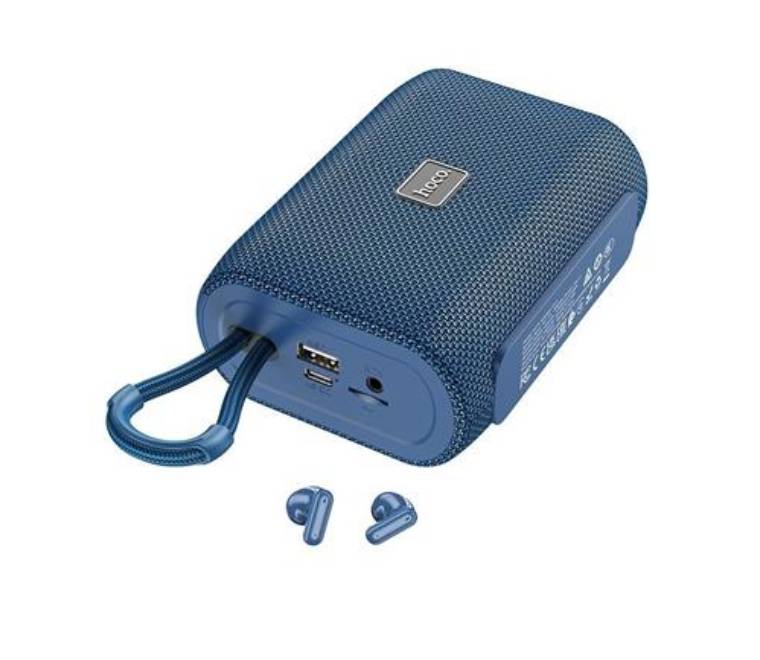 Hoco HC15 2 In 1 Bluetooth Speaker With Wireless Headphones (Blue)