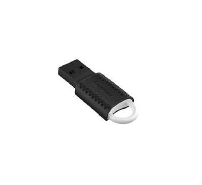Lexar JumpDrive V40 flash memory stick highlighting the integrated rear keychain hole for convenient travel.