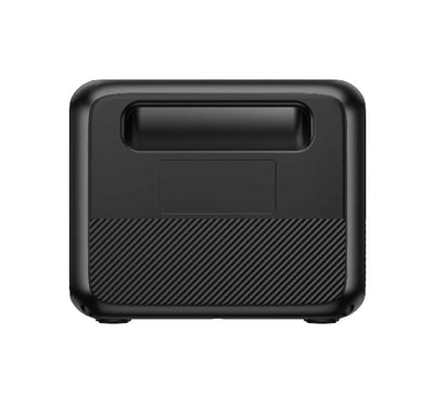 BLUETTI AC70P in Light Gray outdoor lighting, connected to solar panels for off-grid power in Myanmar.