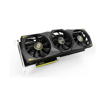 Leadtek WinFast RTX 3080 Ti Hurricane 12G graphics card in premium charcoal black with triple cooling fans.