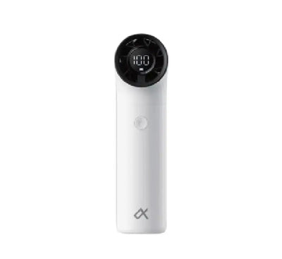 Alpha Aero ALPF02AE portable high-speed fan side view showcasing ergonomic turbine nozzle"