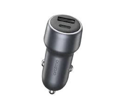 Oraimo Bullet 48 OCC-73D Dark Chrome metal body 48W car charger with Type-C and USB-A dual ports premium edition in Myanmar