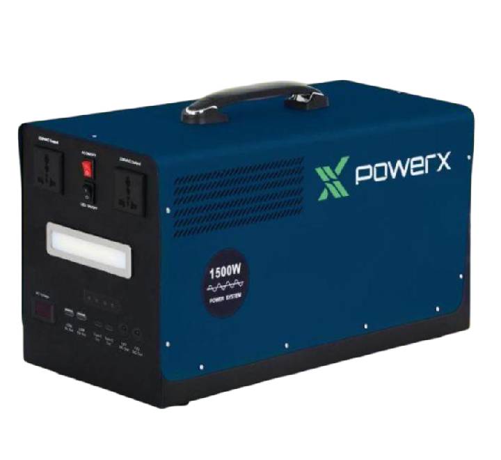 PowerX 1500W Plus Portable Power Station PX-PS1500 Plus with 1536.8Wh LiFePO4 battery.