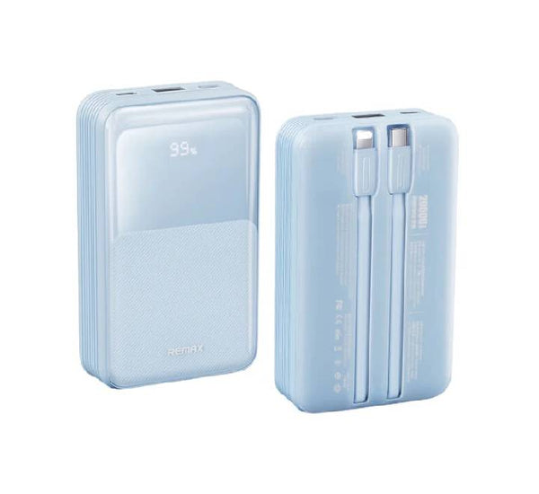 REMAX RPP-21 20000mAh Crystal Series With 2Fast Charging Cables Power Bank Blue (01020308BL)