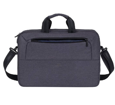 Rivacase 7730 Suzuka premium black 15.6 inch laptop shoulder bag showing clean water-resistant executive finish and dual handles.