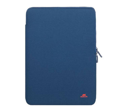 Rivacase 5226 Antishock 15.6 inch laptop vertical sleeve in dark blue, front design featuring impact-resistant memory foam construction.
