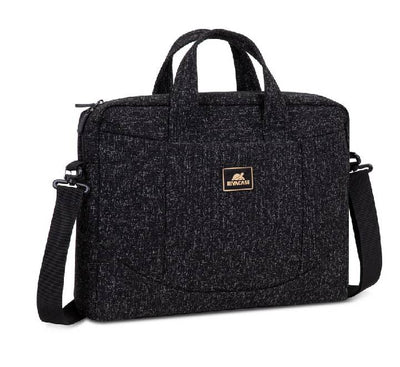 Rivacase 7931 Anvik 15.6 inch laptop bag in black water-resistant tweed fabric for professionals.
