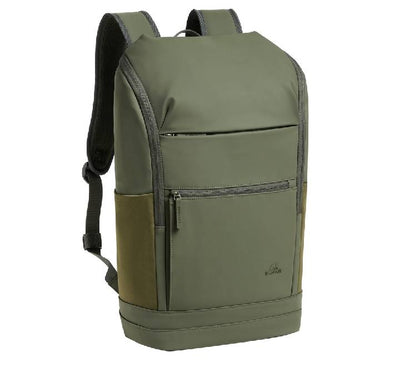 Rivacase 7856 Eden Eco 20L urban laptop backpack in olive green front view