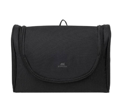Rivacase 8407 black ECO travel hanging toiletry case, 4L capacity organizer for Myanmar travelers.