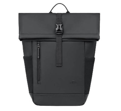 Water-repellent Rivacase 7826 black eco-friendly backpack with padded shoulder straps for daily commutes in Yangon