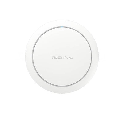 Ruijie Reyee RG-RAP2266 Wi-Fi 6 AX3000 dual-band indoor ceiling mount access point showcasing its circular round aesthetic.