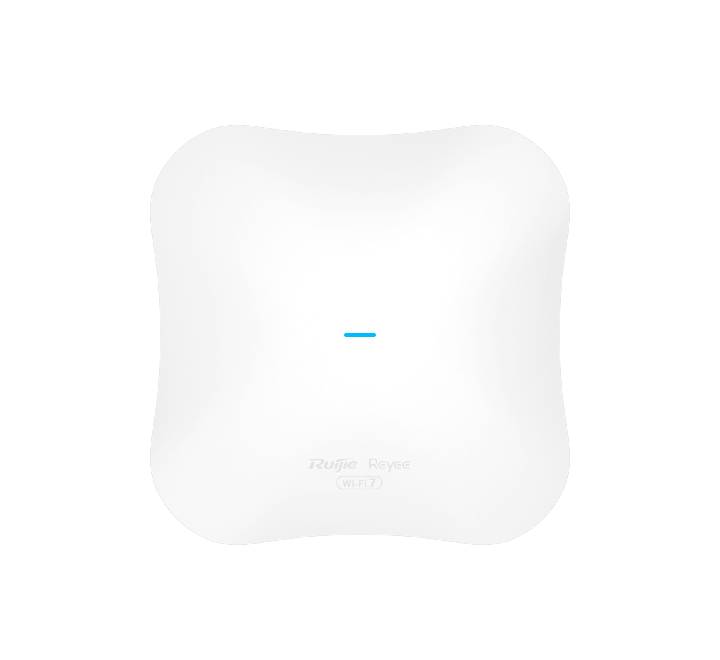Ruijie Reyee RG-RAP72Pro Wi-Fi 7 ceiling mount access point front view showing sleek white design and status LED indicator