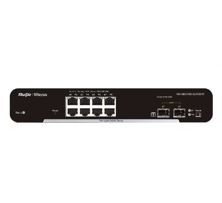 Ruijie Cloud Mobile App console configuring advanced L2 features and port settings for the RG-NBS3100 series.