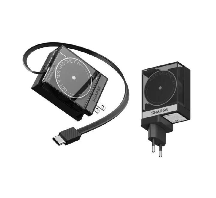 Sharge Retractable 65W Wall Charger (S4E) Black