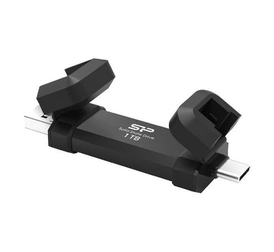 Silicon Power 1TB DS72 Dual USB 3.2 Gen 2 Portable SSD (Black)