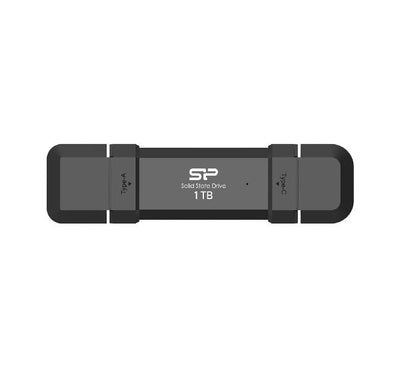 Silicon Power 1TB DS72 Dual USB 3.2 Gen 2 Portable SSD (Black)